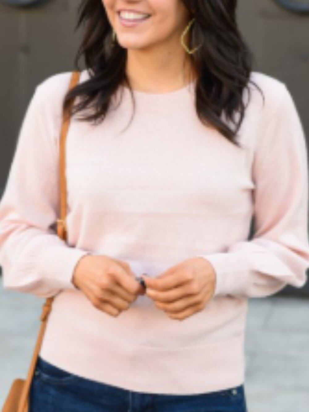 EVERLANE Pink 100% Cashmere Lantern Sleeve Crewneck Sweater Size S